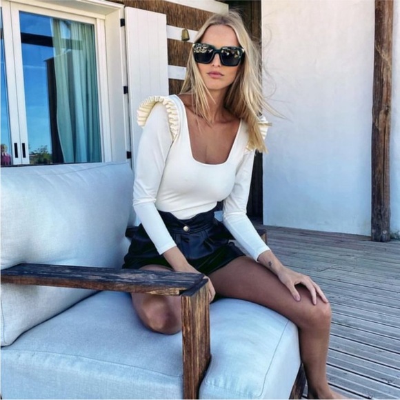 Luxury White Long Sleeve Swimsuit - Picture 9 of 13